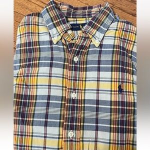 Polo Ralph Lauren Mens Sz S Long Sleeve Plaid Button Down 100% Cotton